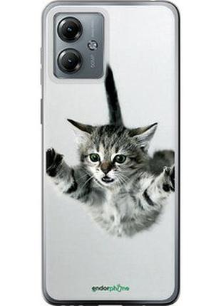 Чехол на motorola moto g14 летящий котёнок "2322u-3197-2448"