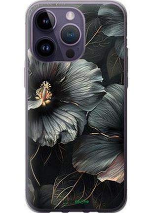 Чехол на iphone 14 pro max черные цветы "6031u-2667-2448"