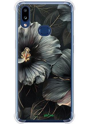 Чехол на samsung galaxy a10s a107f черные цветы "6031sp-1776-2448"