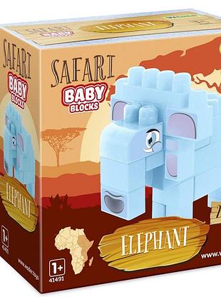 Конструктор wader baby blocks сафарі слон 23 елементи, в кор. 20*20*9см, тм wader