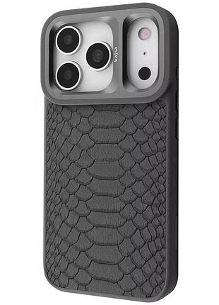 Чохол kajsa snake pattern with magnetic ring iphone 17 pro max gray