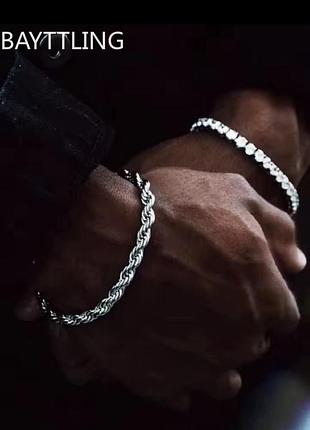 Мужской серебряный браслет 925 проби 6мм