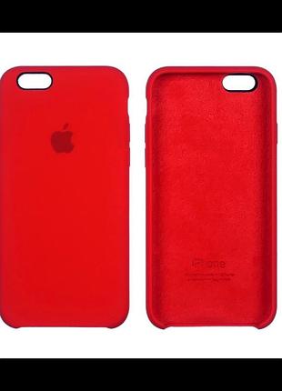 Чехол для iphone 6 6s силиконовый с микрофиброй soft touch открытый низ silicone case red