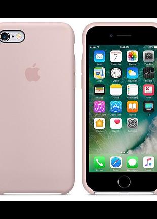 Чехол для iphone 6 6s силиконовый с микрофиброй soft touch открытый низ silicone case pink sand