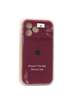 Чехол силиконовый для iphone 17promax silicone case orig full camera №63 burgundy 4you