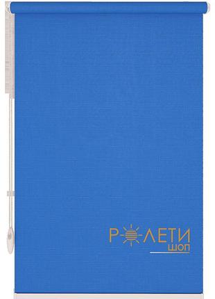 Ролета тканевая е-mini лен 874 синий / 700 мм