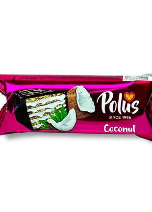 Батончик шоколадно-вафельный polus кокос 50г