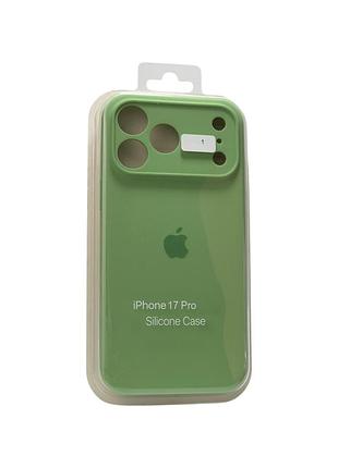 Чехол силиконовый для iphone 17pro silicone case orig full camera №1 green 4you