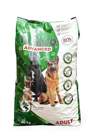 Сухой корм для взрослых собак всех пород thankq plus adult advanced с говядиной10 кг