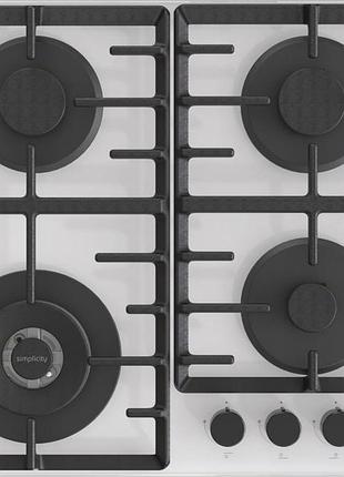 Варочная поверхность gorenje gtw642syw газ на стекле, 60см, чугун, белый