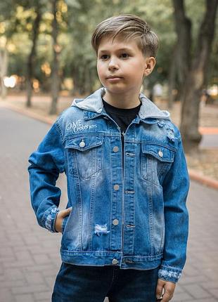 Пиджак джинсовый s&d для подростка 8-16 лет , цвет голубой, размер одежды подросток (по росту) 164