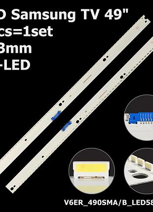Led підсвітка samsung tv 49" v6er_490sma_led58_r2 cy-kk049hgev3h cy-kk049hgev4h cy-kk049hglv1h 2шт.