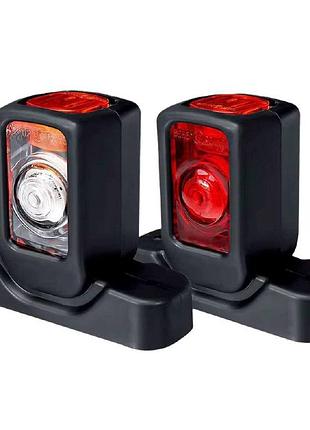 Габаритний ліхтар занесення причепа led тристоронній 12-24v (100*32*83 мм) 1-шт | червоний/жовтий/білий
