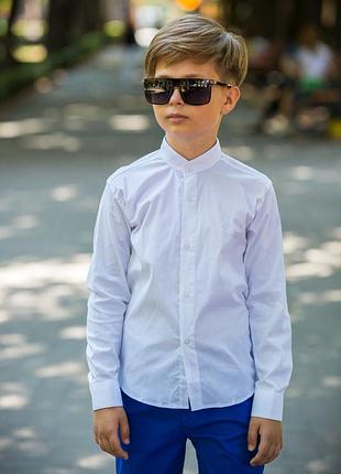Рубашка musti с длинным рукавом для мальчика 5-16 лет , белый ,134