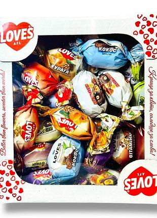 Набор конфет в глазури afl «ассорти loves» (сухофрукты и орехи), 700 г