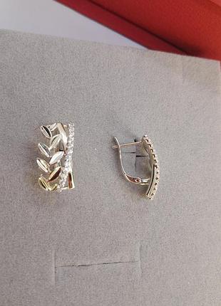 Сережки жіночі xuping, родій. 1,8 см/1см
