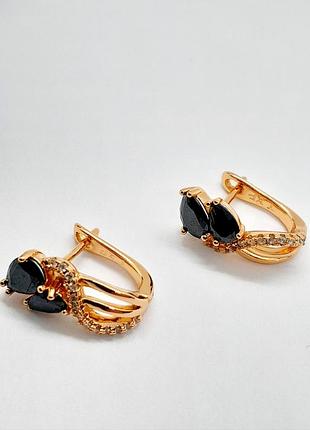 Серьги женские медзолото xuping jewelry 18k. 1,7 см.