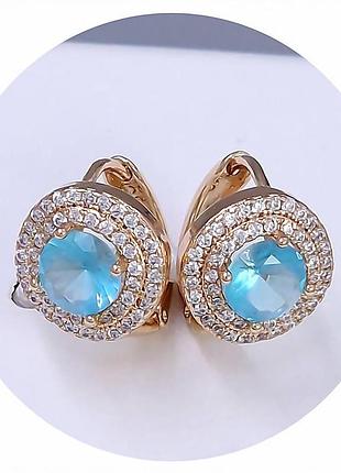 Серьги детские медзолото xuping 18k. 1,3 см.