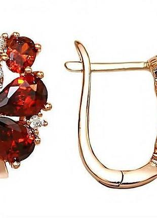 Сережки xuping 18k. ( медзолото)1,5 см.