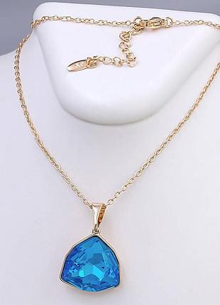 Кулон swarovski на ланцюжку, xuping jewelry 18k. 40+5 см.
