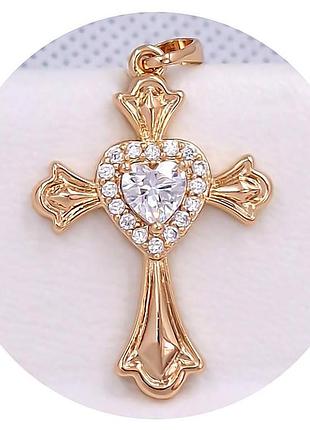 Хрестик декоративний xuping jewelry 18k. 3,4см.