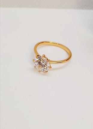 Каблучка жіноча з білими цирконом xuping 18k. р 16, 17, 18, 19.