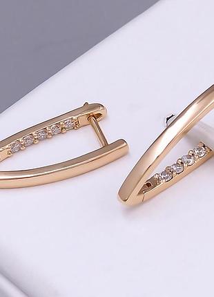 Серьги дорожка медзолото xuping jewelry 18k. 2,8 см.