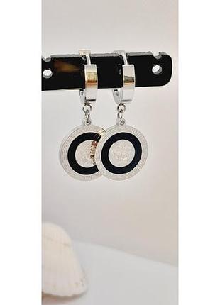 Сережки stainless steel, позолота ро. 3,3 см