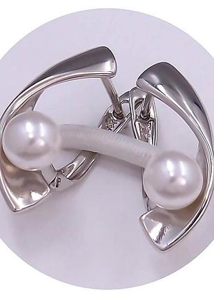 Сережки з перлинами xuping jewelry родій. 2 см.