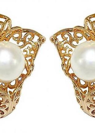 Сережки жіночі (медзолото)xuping 18k. 2,2 см.