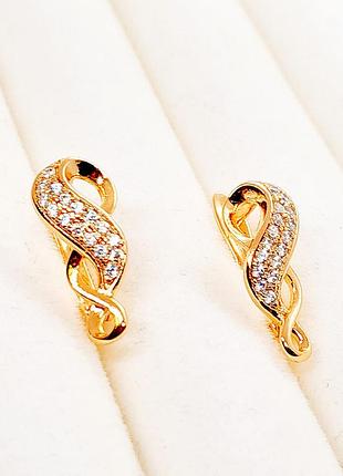 Серьги женские медзолото xuping jewelry 18k. 1,6 см.