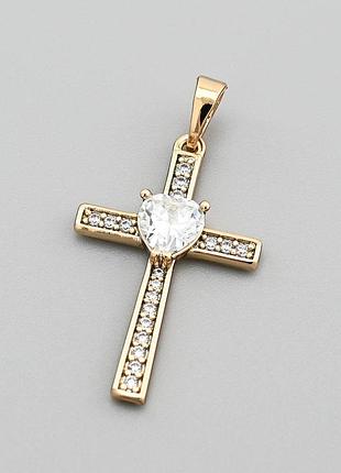 Крестовик декоративный xuping jewelry 18k, 3,2/1,6 см.