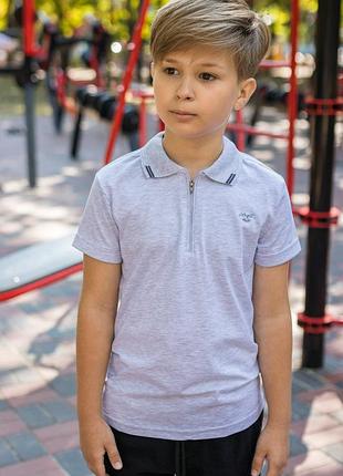 Футболка blueland поло для мальчика 8-16 лет , серый, 170