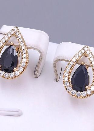 Сережки жіночі xuping jewelry 18k. 1,7 см.