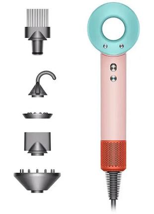 Фен с ионизацией leafless super hair dryer ceramic pop макарун pink 1600 вт — бесшумный supersonic фен с 5 насадками