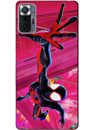 Силиконовый бампер чехол для xiaomi redmi note 10 pro с рисунком spider man