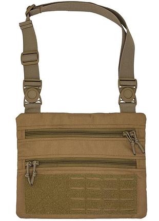 Тактическая однолямочная сумка на плечо melgo, койот poly-cordura 900 d