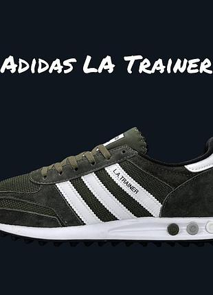 Adidas la trainer dark khaki white