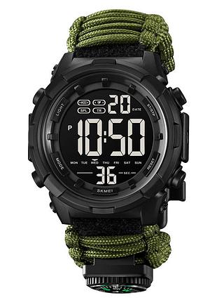 Часы наручные 1845ag skmei paracord, army green, compass, термометр, свисток, кресало