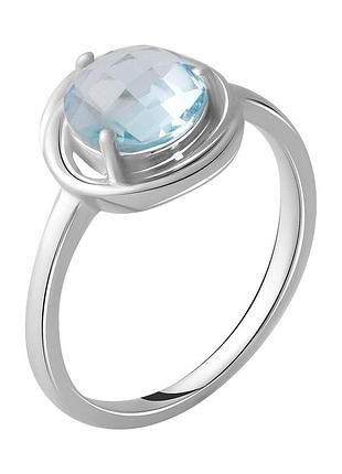 Серебряное кольцо высокогокачества с натуральным топазом 2.483ct, вес изделия 3,15 гр (2049340) 17.5 размер