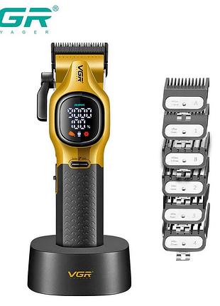 Акумуляторна машника для стриження (clipper) vgr v-886c gold, led display, 9000rpm