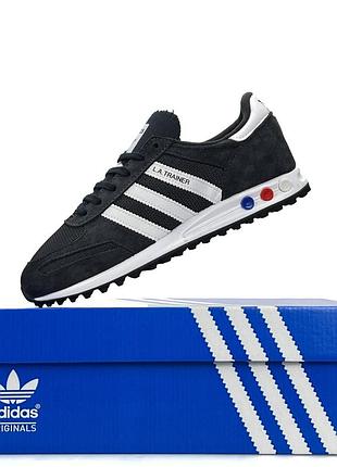 Adidas la trainer dark grey white 3