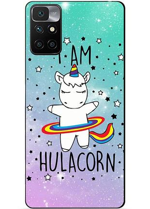 Силиконовый бампер чехол для xiaomi redmi note 11 с рисунком единорог