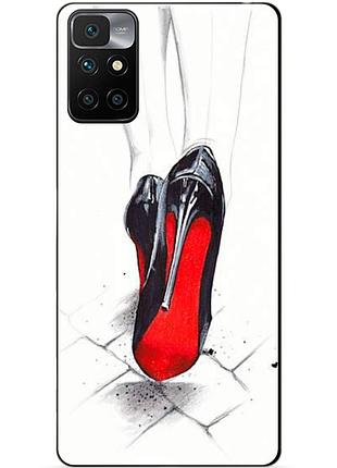 Силиконовый бампер чехол для xiaomi redmi note 11 с рисунком туфли