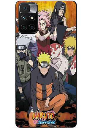 Силиконовый бампер чехол для xiaomi redmi note 11 аниме naruto