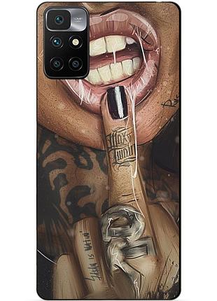 Силиконовый бампер чехол для xiaomi redmi note 11 с рисунком swag