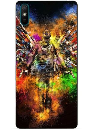 Чехол силиконовый бампер для xiaomi redmi 9a с рисунком воин контр-страйк counter-strike
