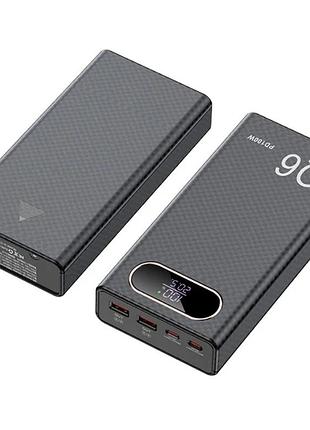 Diy корпус power bank q6 под аккумуляторы 18650×6/21700×6 с pd 100w и qc3.0, бокс павербанка с type-c и usb
