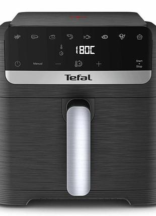 Мультипечь tefal easy fry mega compact, 1700вт, чаша-7.5л, сенсорное управл., 8 программ, пластик, черный