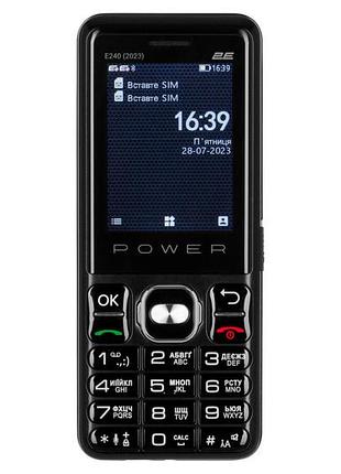 Мобильный телефон 2e 688130251068 e240 2023 2.4" 2sim, 2500ма•ч, черный